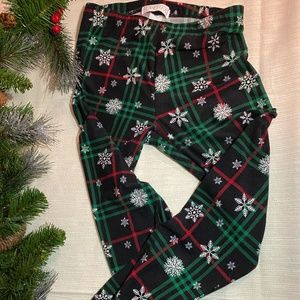 BEAUTIFUL PLANET GOLD WOMEN'S CHRISTMAS LEGGINGS WHITE SNOWFLAKE AND SQUARES